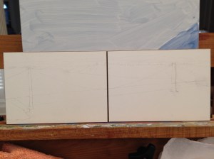 rough drawing to get scale on panels