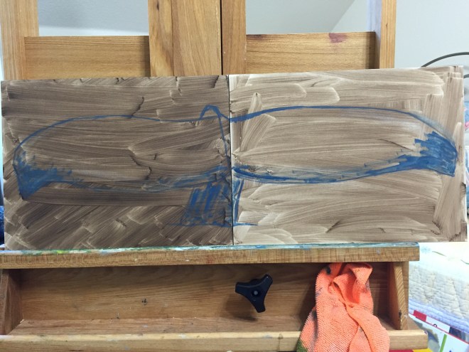 Rough in with diptych composition.